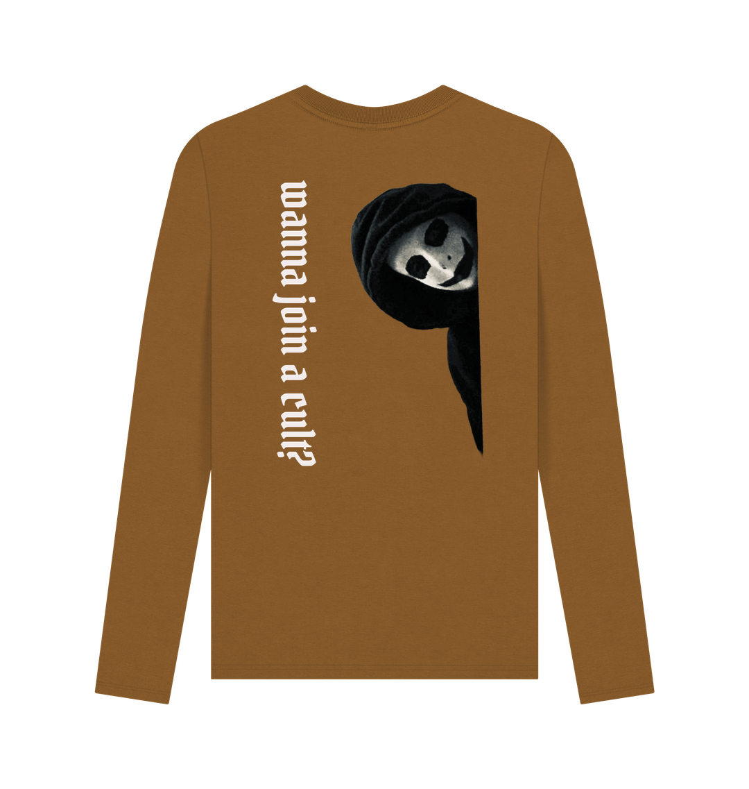 Brown Printed Long Sleeve T Shirt