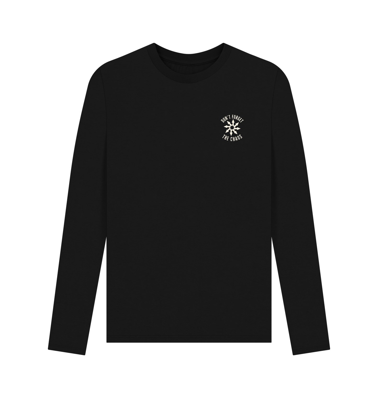 Black Printed Long Sleeve T Shirt Front