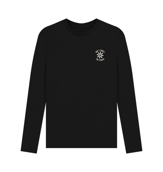 Black Printed Long Sleeve T Shirt Front