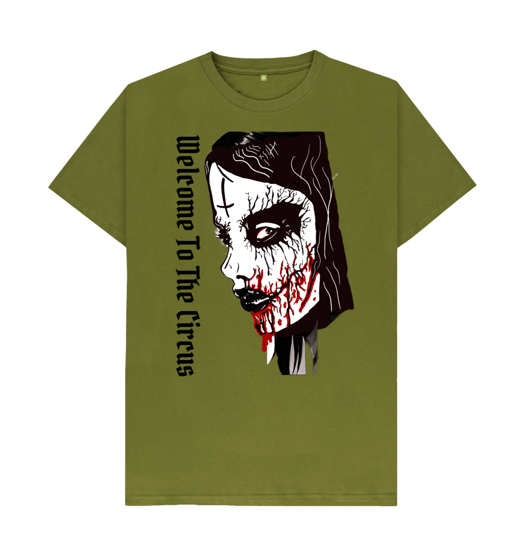 Moss Green Don't Forget The Chaos \"Circus Face\" T-shirt