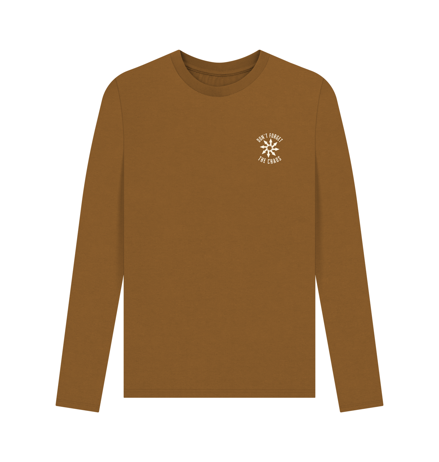 Brown Printed Long Sleeve T Shirt Front