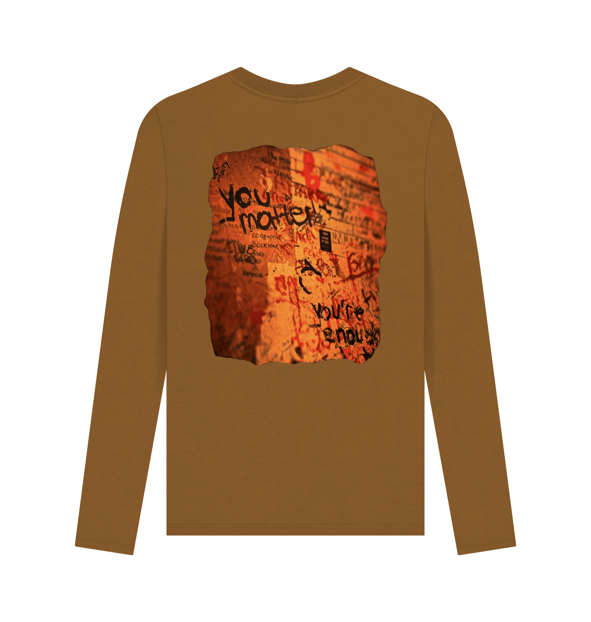 Brown Printed Long Sleeve T Shirt Back