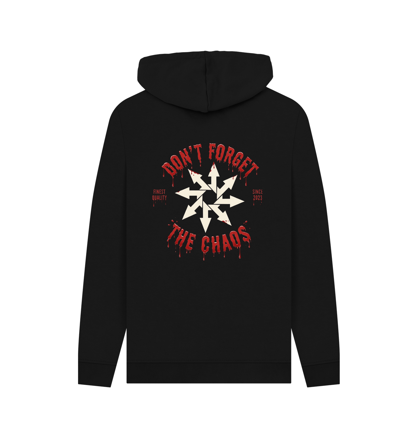 Black Printed Hoody Back