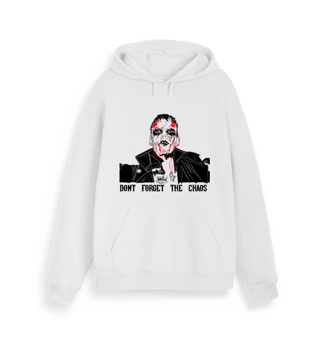 White Don't Forget The Chaos \"Crow\" Hoodie