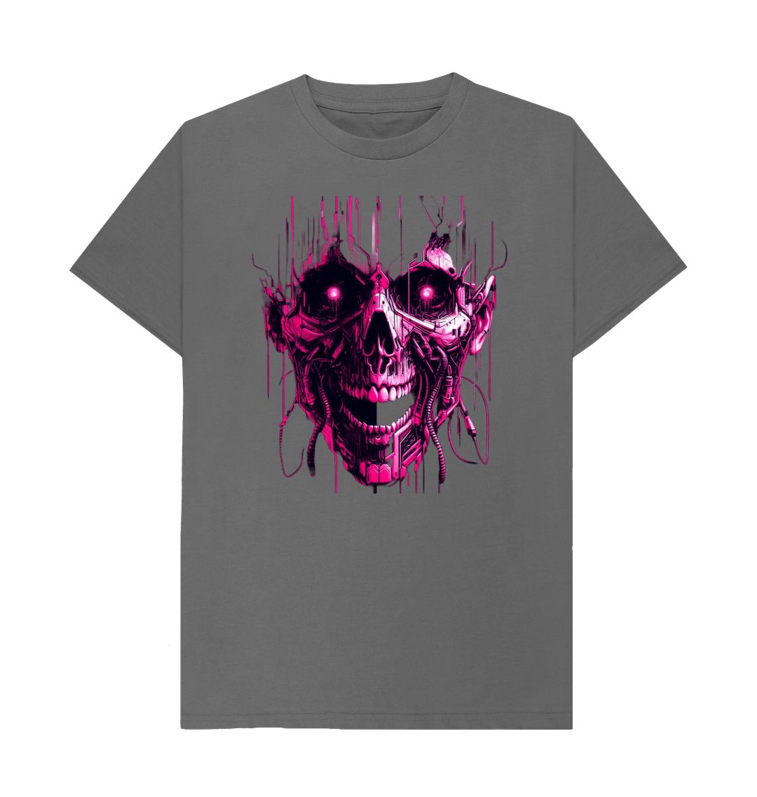 Slate Grey Don't Forget The Chaos \"Cyber Skull\" T-Shirt