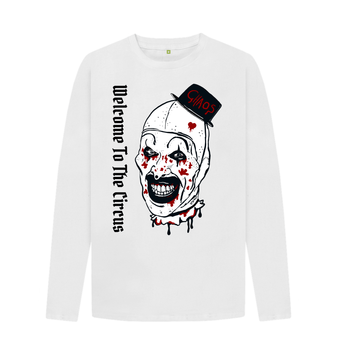 White Don't Forget The Chaos \"Welcome Clown\" Long Sleeve T