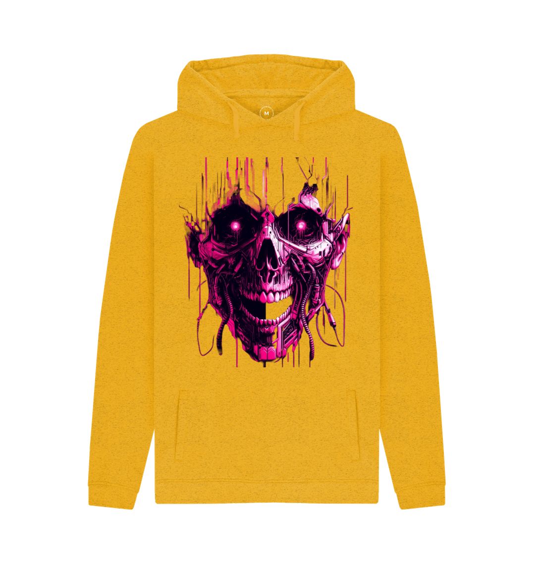 Sunflower Yellow Don't Forget The Chaos \"Cyber Skull\" Unisex Hoodie