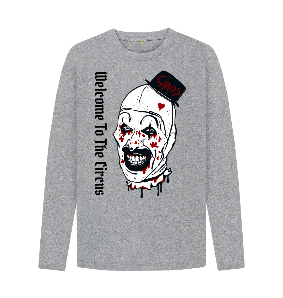 Athletic Grey Don't Forget The Chaos \"Welcome Clown\" Long Sleeve T