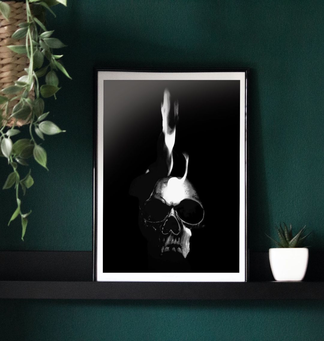 B&W Skull Wallart